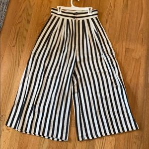 Striped Wide Leg Trousers